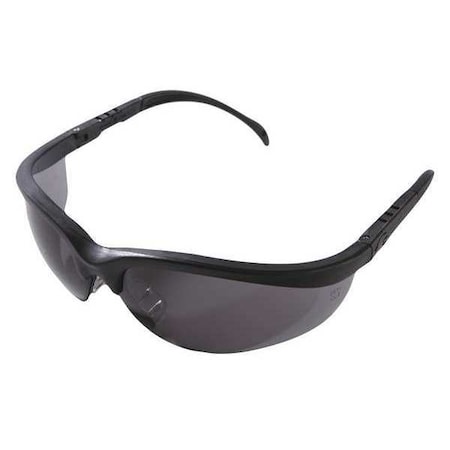 Klondike, Safety Glasses, Anti-Scratch, Gray Lens, Black Frame, Frameless