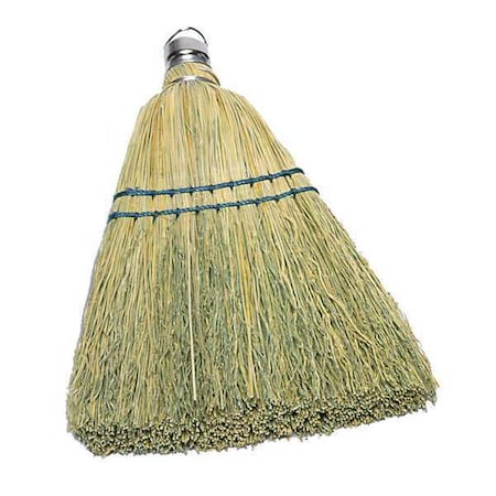 7 1/2 in Sweep Face Corn Broom, Stiff, Natural, Yellow