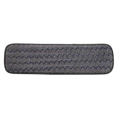 20.8 in L Flat Mop Pad, Hook-and-Loop Connection, Gray, Microfiber