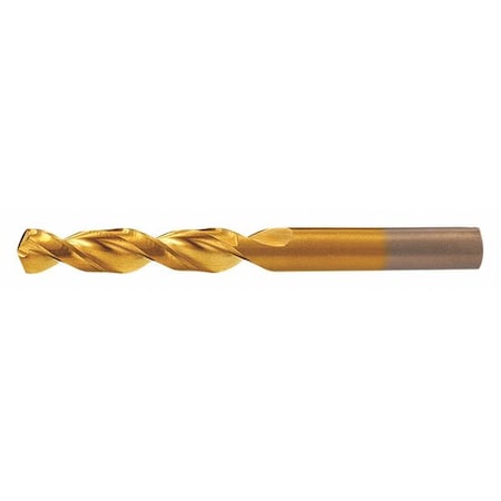 Screw Machine Drill Bit, L Size, 135  Degrees Point Angle, Cobalt, TiN Finish, Straight Shank