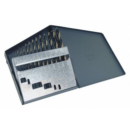 13PC 135 Degree Heavy-Duty Jobber Drill Set Cle-Line 1878 Black & Gold HSS RHS/RHC 1/16-1/4x1/64