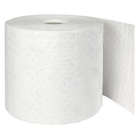 Sorbent Roll, 24 gal, 15 in x 150 ft, Oil, White, Polypropylene