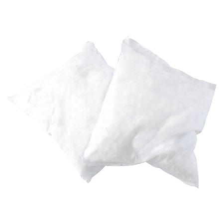 Sorbent Pillow, 28 gal, 18 in x 18 in, Oil, White, 16 PK