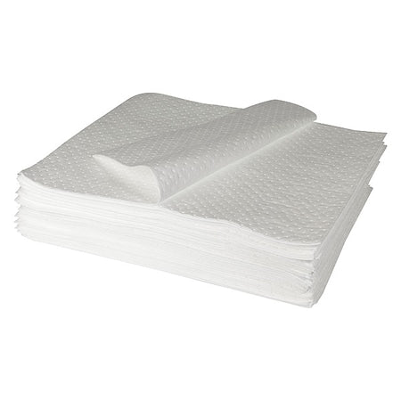 Sorbent Pad, 41 gal, 30 in x 30 in, Oil, White, 50 PK