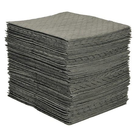Sorbent Pad, 13 gal, 15 in x 19 in, Universal, Gray, 50 PK