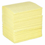 Sorbent Pad, 44 gal, 15 in x 19 in, Harsh Chemicals, Gray, Polypropylene