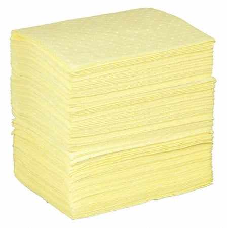 Sorbent Pad, 44 gal, 15 in x 19 in, Harsh Chemicals, Gray, Polypropylene
