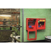 Group Lockout Box,Hinged,Red,Steel