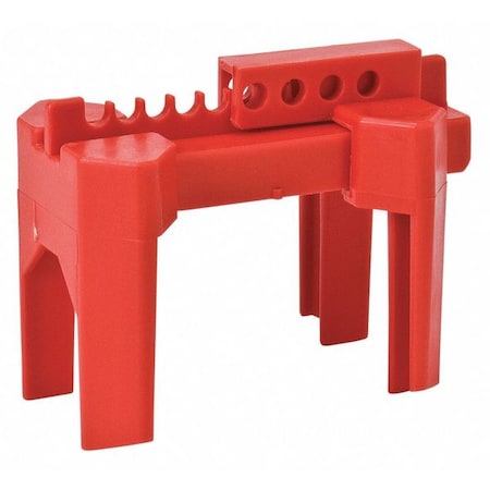Ball Valve Lockout,Red,4-5/64" H