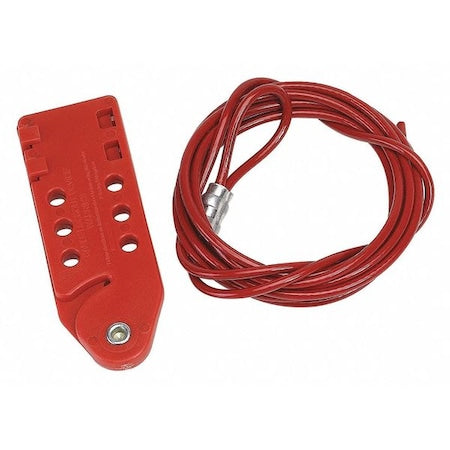 Cable Lockout,Red,Cable 10 ft. L