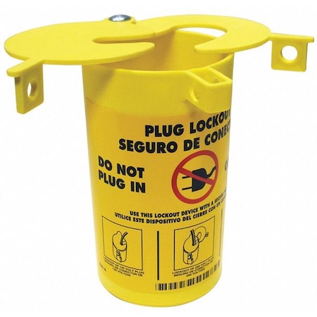 Plug Lockout,Yellow,3-1/2" H,6-1/4" L