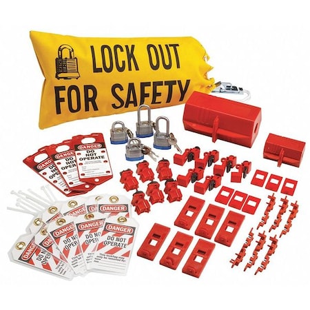 Lockout Kit,Black/Yellow,9-3/4" H