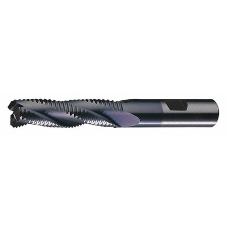 5-Flute Cobalt 8% Coarse Square Single Roughing End Mill Cleveland RG8-TA TiAlN 1x1x3x5-1/2