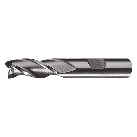 3-Flute HSS Center Cutting Square Single End Mill Cleveland HG-3 Bright 7/32x3/8x1-1/4x3-1/16