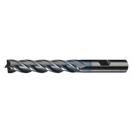 4-Flute HSS Center Cutting Square Single End MIll Cleveland HG-4C-TC TiCN 15/32x1/2x1-1/4x3-1/4