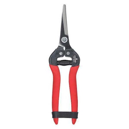 Snips, Long Curved Blade, Tempered Steel Leather Grip