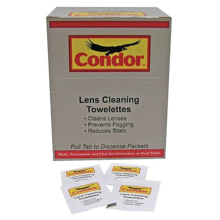 Pre-Moistened Lens Cleaning Towelettes, Anti-Fog, Anti-Static, Individually Wrapped, 100 Per Pack