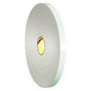 Double Foam Tape,1x36 yd.,1/8", 1/8" Thick Open Cell Polyurethane Foam, 2