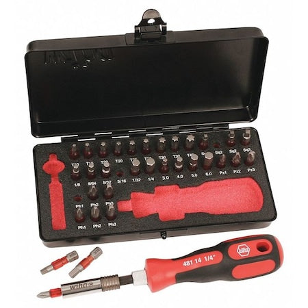 34 Piece Impact Driver Bit Set, 1/4 in Hex Shank Size
