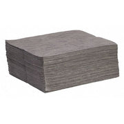 Sorbent Pad, 12 gal, 15 in x 19 in, Universal, Gray, Polypropylene