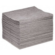 Sorbent Pad, 22 gal, 15 in x 18 in, Universal, Gray, 100 PK