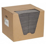 Sorbent Pad, 26 gal, 15 in x 19 in, Universal, Gray, Polypropylene