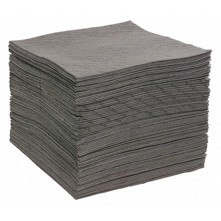 Sorbent Pad, 26 gal, 15 in x 19 in, Universal, Gray, 100 PK
