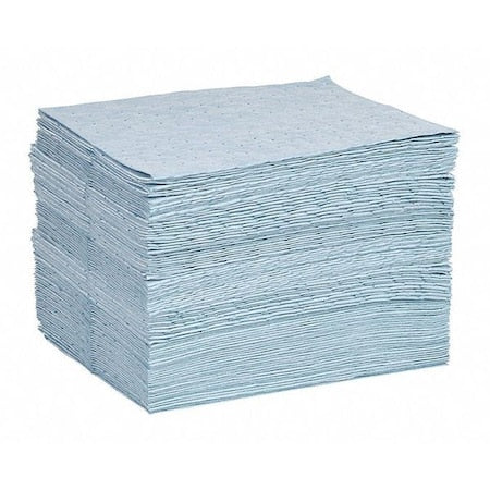 Sorbent Pad, 26 gal, 15 in x 19 in, Oil, Blue, Polypropylene