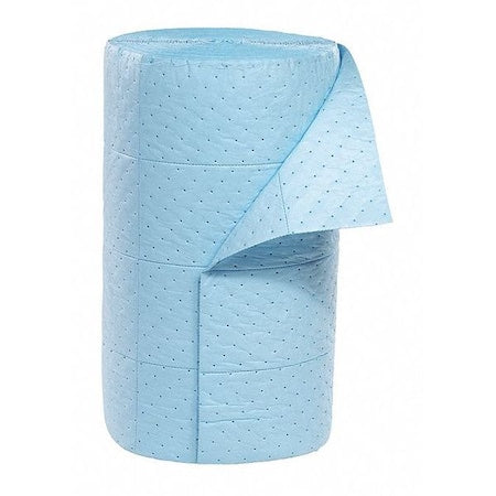 Sorbent Roll, 49 gal, 30 in x 150 ft, Oil, Blue, Polypropylene