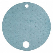 Sorbent Pad, 8 gal, 22 in Dia., Oil, Blue, Polypropylene