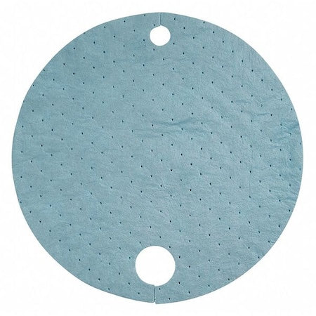 Sorbent Pad, 8 gal, 22 in Dia., Oil, Blue, Polypropylene