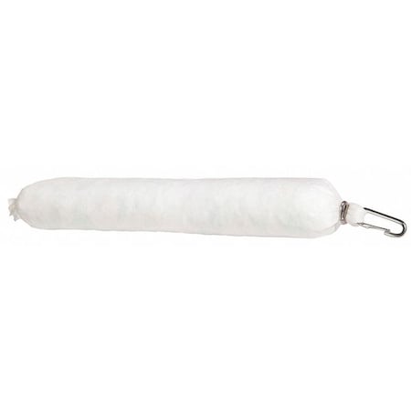 Sorbent Boom, 6 gal, 3 in x 18 in, Oil, White, 20 PK