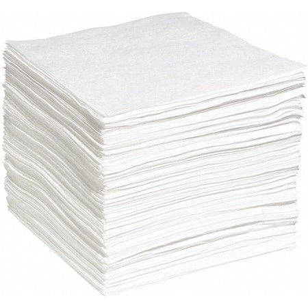 Sorbent Pad, 35 gal, 15 in x 19 in, Oil, White, Polypropylene