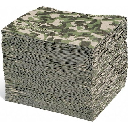 Sorbent Pad, 17 gal, 15 in x 19 in, Universal, Camouflage, Polypropylene