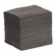Sorbent Pad, 18 gal, 10 in x 14 in, Universal, Gray, 100 PK