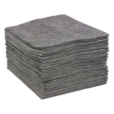 Sorbent Pad, 28 gal, 15 in x 19 in, Universal, Gray, 100 PK