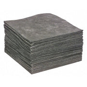 Sorbent Pad, 14 gal, 15 in x 18 in, Universal, Gray, 100 PK