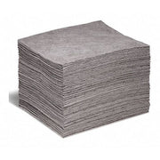 Sorbent Pad, 20 gal, 15 in x 18 in, Universal, Gray, 100 PK
