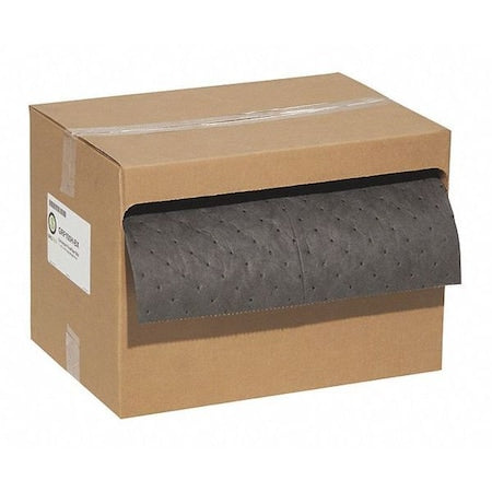Sorbent Roll, 19 gal, 15 in x 100 ft, Universal, Gray, Polypropylene