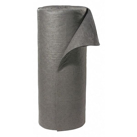 Sorbent Roll, 49 gal, 30 in x 150 ft, Universal, Gray, Polypropylene