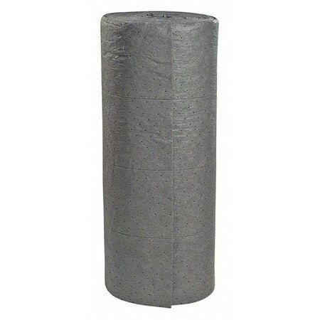 Sorbent Roll, 53 gal, 30 in x 300 ft, Universal, Gray, Polypropylene
