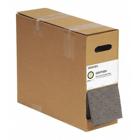 Sorbent Roll, 8 gal, 5 in x 50 ft, Universal, Gray, Polypropylene