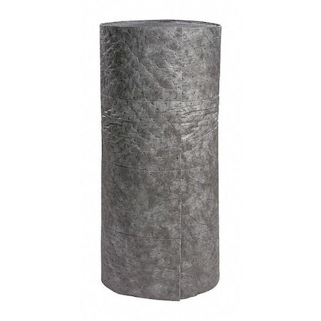 Sorbent Roll, 44 gal, 30 in x 150 ft, Universal, Gray, Polypropylene