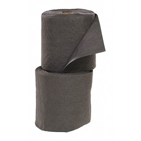 Sorbent Roll, 39 gal, 15 in x 150 ft, Universal, Gray, Polypropylene