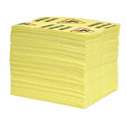 Sorbent Pad, 15 gal, 15 in x 19 in, Universal, Yellow, Polypropylene