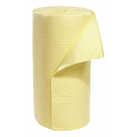 Sorbent Roll, 49 gal, 30 in x 150 ft, Harsh Chemicals, Yellow, Polypropylene