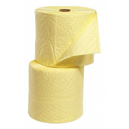 Sorbent Roll, 55 gal, 15 in x 150 ft, Harsh Chemicals, Yellow, 2 PK