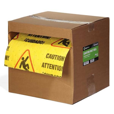 Sorbent Roll, 18 gal, 15 in x 100 ft, Universal, Yellow, Polypropylene