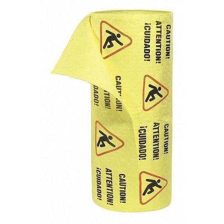 Sorbent Roll, 46 gal, 30 in x 150 ft, Universal, Yellow, Polypropylene