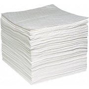 Absorbent Pad, 15 in W x 19 in L, Absorbs 26.3 gal. per Pkg, Oil, White, Poly Bag, 100 Pack